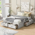 Queen Size Platform Bed with 6 Storage Drawers
