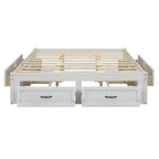 Queen Size Platform Bed with 6 Storage Drawers