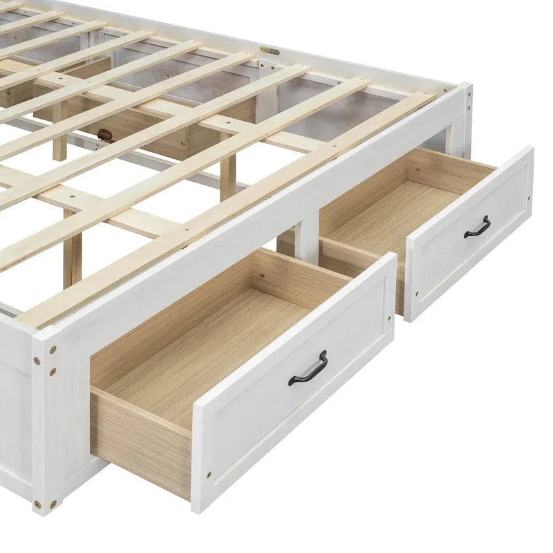 Queen Size Platform Bed with 6 Storage Drawers