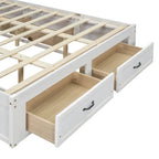 Queen Size Platform Bed with 6 Storage Drawers