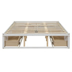 Queen Size Platform Bed with 6 Storage Drawers