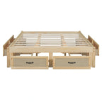 Queen Size Platform Bed with 6 Storage Drawers