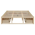 Queen Size Platform Bed with 6 Storage Drawers