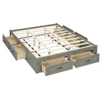 Queen Size Platform Bed with 6 Storage Drawers