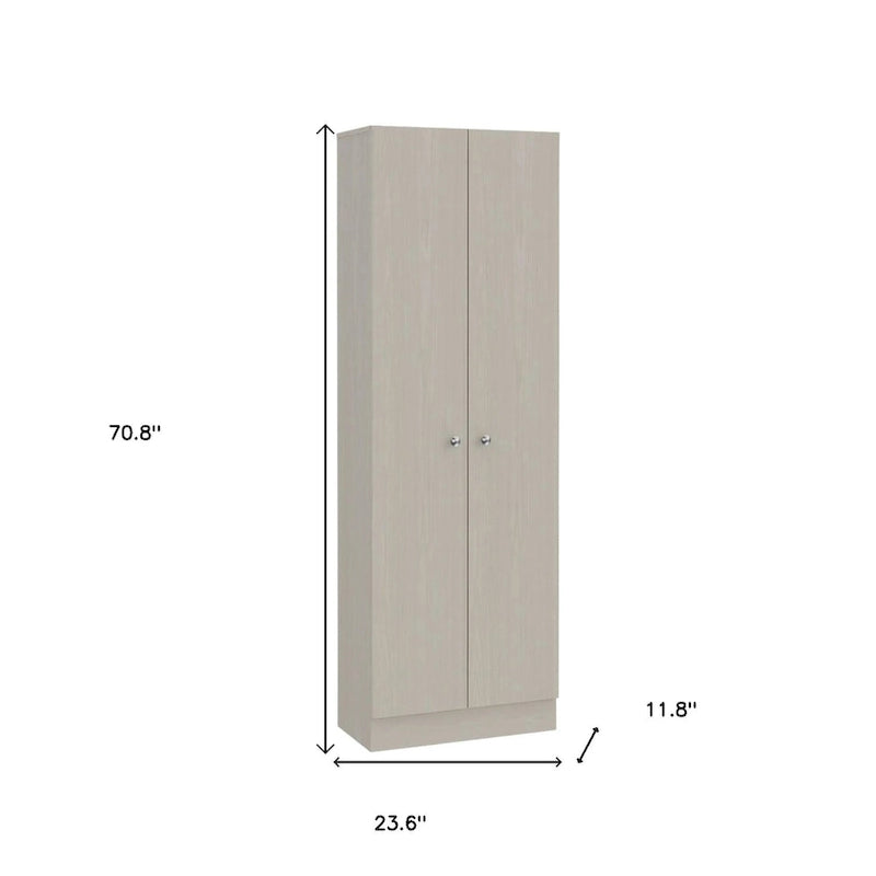 71 Light Gray Wood Pantry or Storage Closet - 23.6' X '70.8' X '11.8
