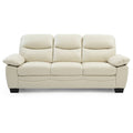 Arm Faux Leather Straight Sofa - 78 - Beige
