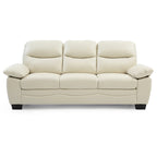 Arm Faux Leather Straight Sofa - 78 - Beige