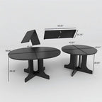 Modern Round Dining Table with Extendable Top and X Base for Family Dinners Small Spaces and Multi Scene Styling