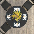 Modern Round Dining Table with Extendable Top and X Base for Family Dinners Small Spaces and Multi Scene Styling