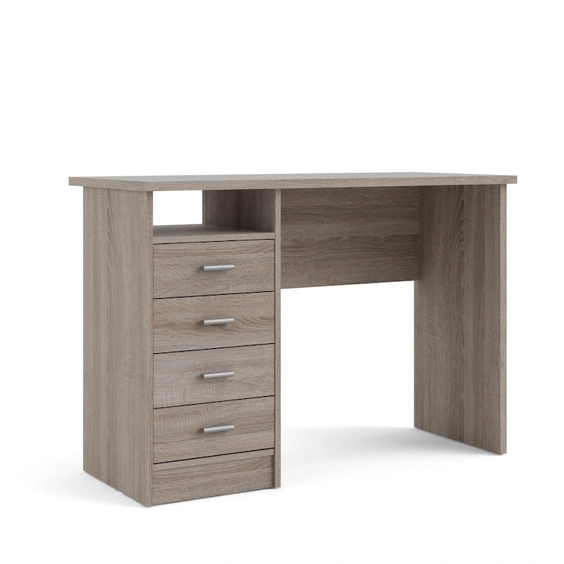 4-Drawer Desk with Open Shelf