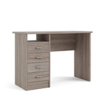4-Drawer Desk with Open Shelf