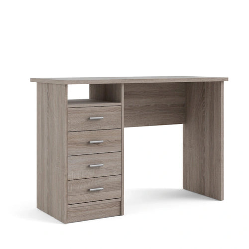 4-Drawer Desk with Open Shelf