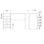 4-Drawer Desk with Open Shelf