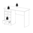 4-Drawer Desk with Open Shelf