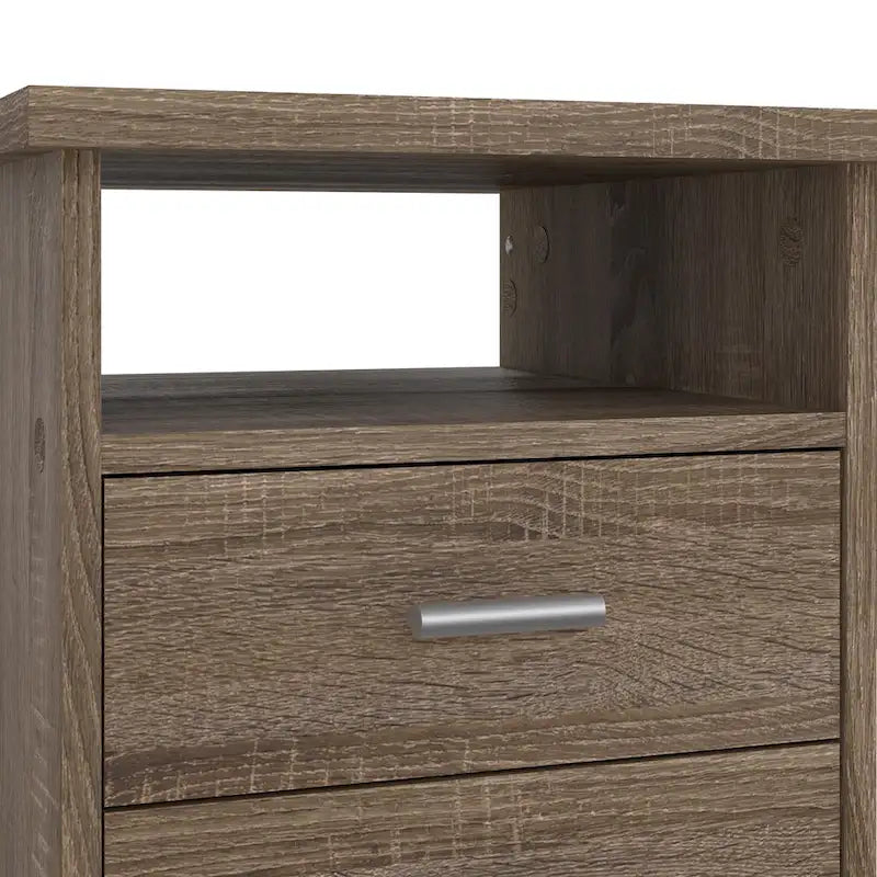 4-Drawer Desk with Open Shelf