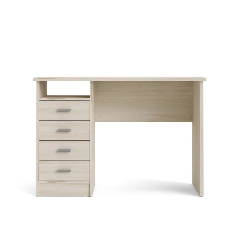 4-Drawer Desk with Open Shelf