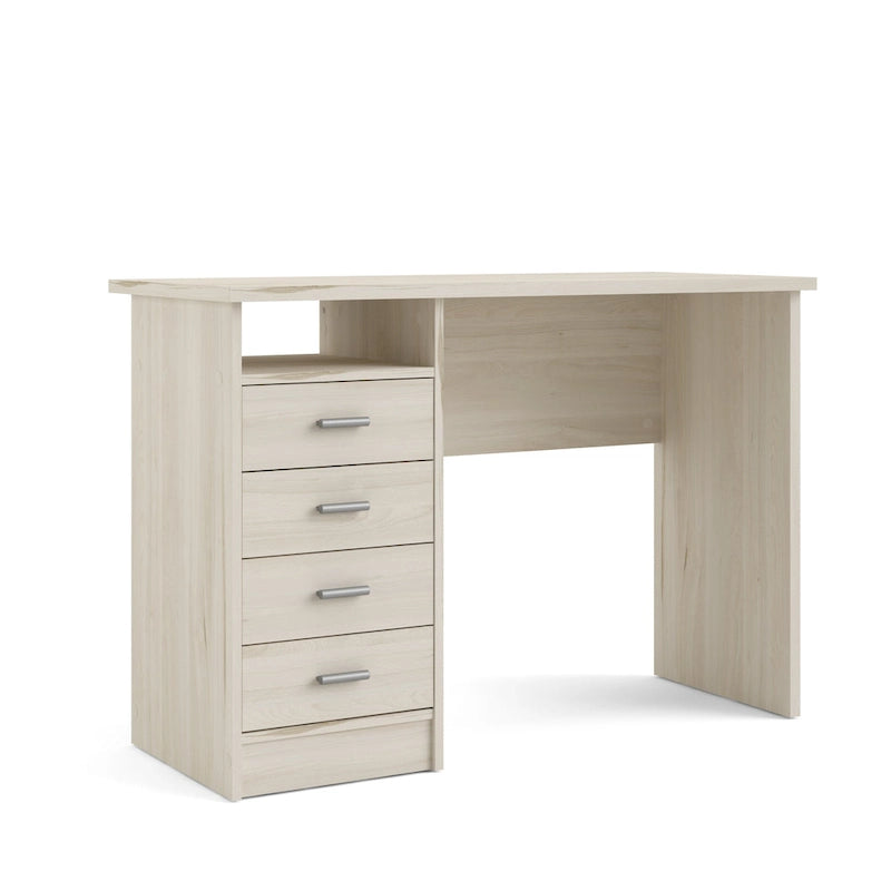 4-Drawer Desk with Open Shelf
