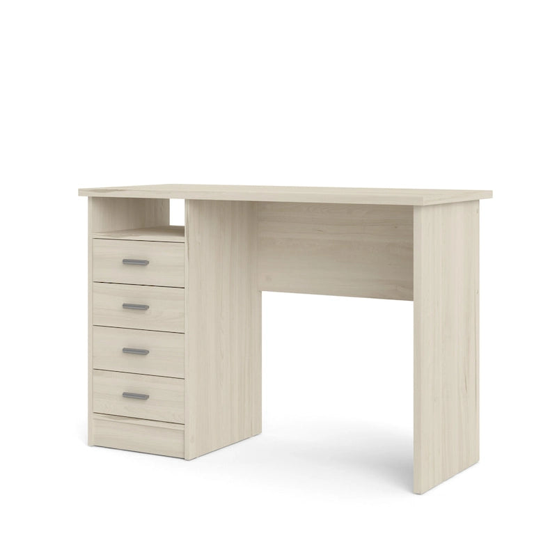 4-Drawer Desk with Open Shelf