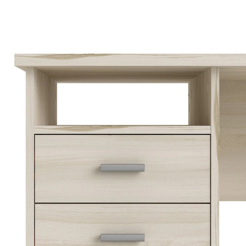 4-Drawer Desk with Open Shelf