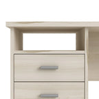4-Drawer Desk with Open Shelf