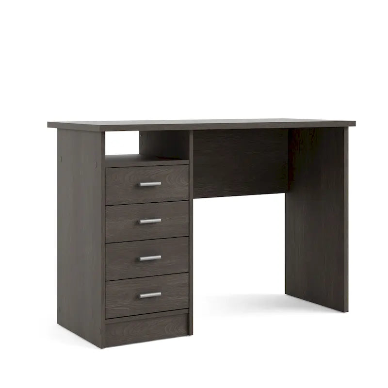 4-Drawer Desk with Open Shelf