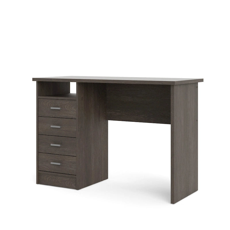 4-Drawer Desk with Open Shelf