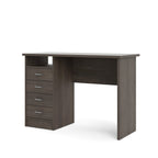 4-Drawer Desk with Open Shelf