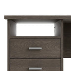 4-Drawer Desk with Open Shelf