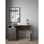 4-Drawer Desk with Open Shelf