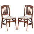 2/4 Set Kitchen Chairs with Rubber Wood Frame Upholstered Seat