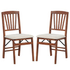 2/4 Set Kitchen Chairs with Rubber Wood Frame Upholstered Seat