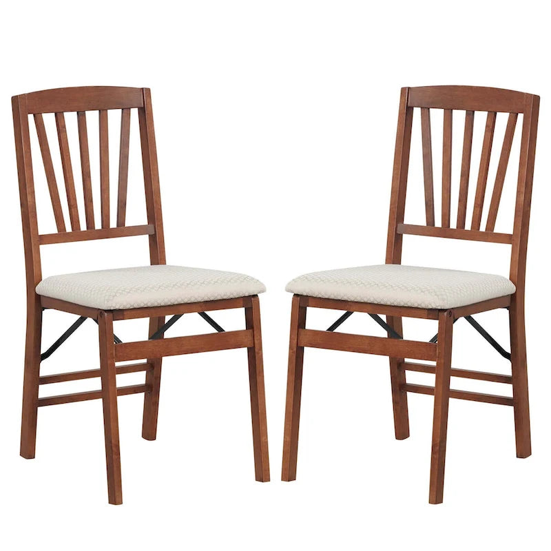 2/4 Set Kitchen Chairs with Rubber Wood Frame Upholstered Seat