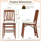 2/4 Set Kitchen Chairs with Rubber Wood Frame Upholstered Seat