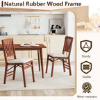 2/4 Set Kitchen Chairs with Rubber Wood Frame Upholstered Seat