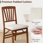 2/4 Set Kitchen Chairs with Rubber Wood Frame Upholstered Seat