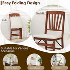 2/4 Set Kitchen Chairs with Rubber Wood Frame Upholstered Seat