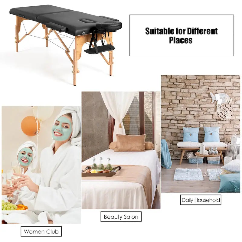 84L Portable Massage Table Adjustable Facial Spa Bed Tattoo