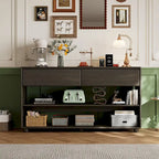 Console Table with Drawers and Shelves for Living Room, Entryway