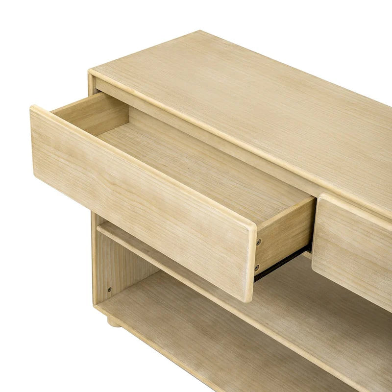 Console Table with Drawers and Shelves for Living Room, Entryway