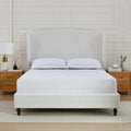 Minimalist Wingback Upholstered King Bed for Dreamy Sleep and Stylish Bedroom