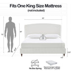 Minimalist Wingback Upholstered King Bed for Dreamy Sleep and Stylish Bedroom