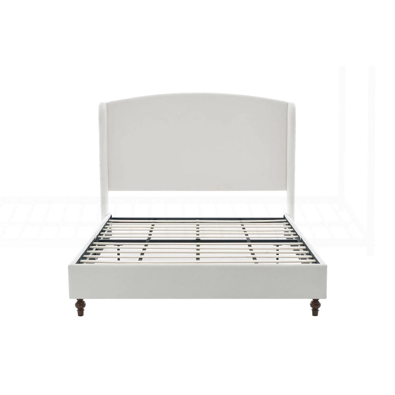 Minimalist Wingback Upholstered King Bed for Dreamy Sleep and Stylish Bedroom