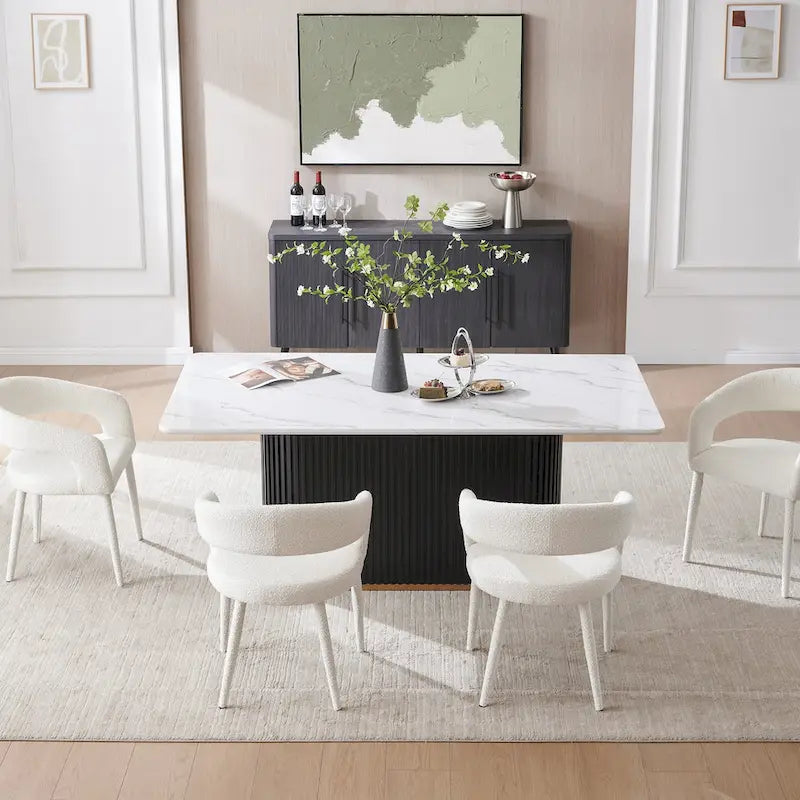 Boucle Upholstered Dining Chair (set of 6)