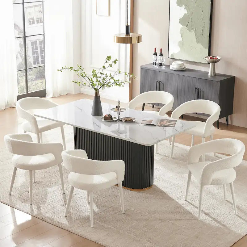 Boucle Upholstered Dining Chair (set of 6)