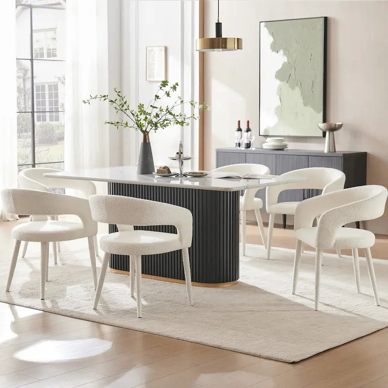 Boucle Upholstered Dining Chair (set of 6)