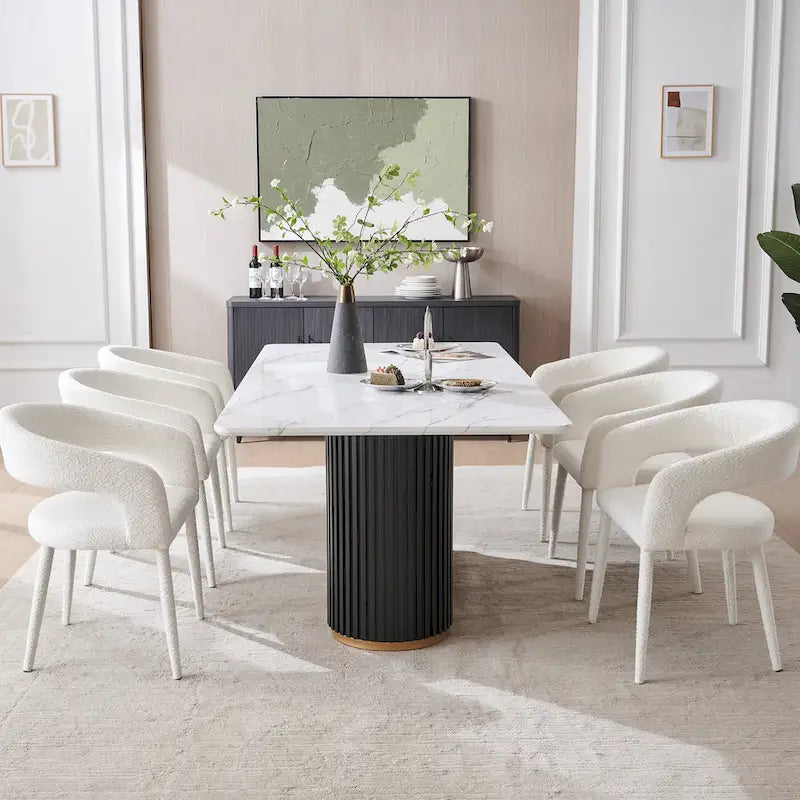 Boucle Upholstered Dining Chair (set of 6)