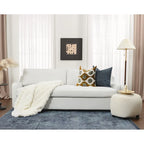 KINWELL 3-Seater Linen Upholstered Deep Seat Sofa with Flippable Cushions, 90W