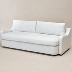 3-Seater Linen Upholstered Deep Seat Sofa with Flippable Cushions, 90W