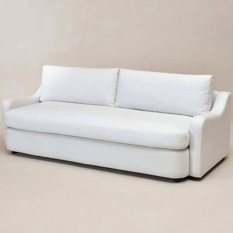 3-Seater Linen Upholstered Deep Seat Sofa with Flippable Cushions, 90W