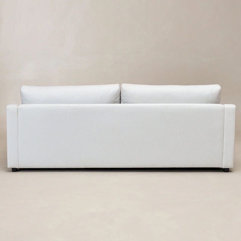 3-Seater Linen Upholstered Deep Seat Sofa with Flippable Cushions, 90W